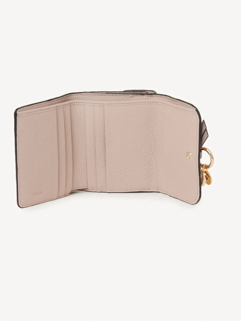 SMALL ALPHABET TRI-FOLD IN GRAINED LEATHER